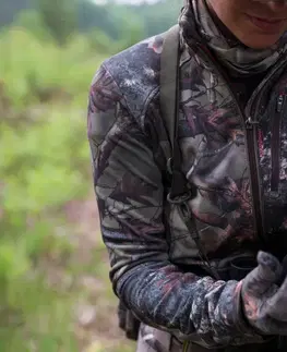 bundy a vesty Dámska poľovnícka bunda 500 nehlučná hrejivá priedušná maskovacia