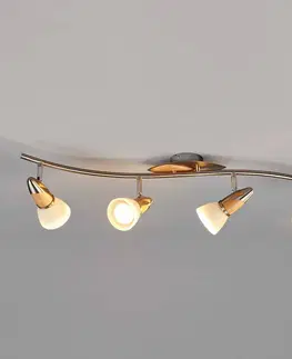 Bodové svetlá Lindby Drevené stropné svietidlo Marena E14, 4-plameňové