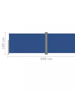 Bočné markízy Zaťahovacia bočná markíza 180x600 cm Dekorhome Modrá