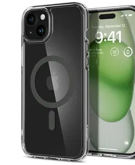 Puzdrá na mobilné telefóny Puzdro Spigen Ultra Hybrid MagSafe pre Apple iPhone 15, transparentné/grafit ACS06804
