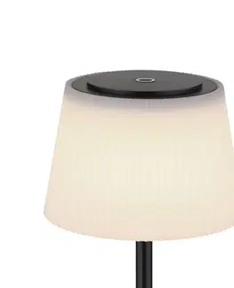 Vonkajšie osvetlenie terasy Globo Nabíjateľná stolová lampa Gregoir LED, matná čierna, výška 38 cm, CCT