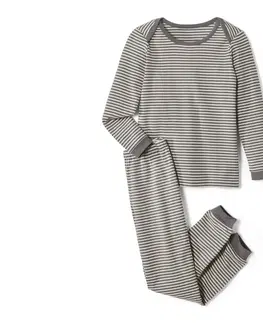 Sleepwear & Loungewear Pyžamo z interlockovej pleteniny, tmavosivé prúžky
