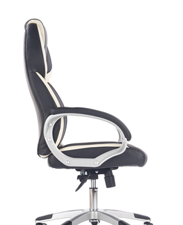 Kancelárske stoličky HALMAR Barton kancelárske kreslo s podrúčkami čierna / biela