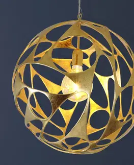 Závesné svietidlá Holländer Závesné svietidlo Talismano, zlatá, Ø 55 cm