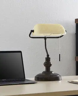 Stolové lampy na písací stôl Lindby Lindby Profina lampa na písací stôl, hrdzavohnedá