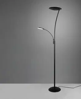 Stojacie lampy Trio Lighting LED lampa Granby s LED lampou na čítanie čierna
