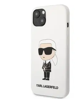 Puzdrá na mobilné telefóny Zadný kryt Karl Lagerfeld Liquid Silicone Ikonik NFT pre Apple iPhone 13, biele 57983112376