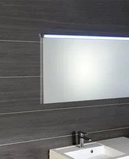 Kúpeľňa AQUALINE - BORA zrkadlo v ráme 1000x600mm s LED osvetlením a s prepínačom, chróm AL716
