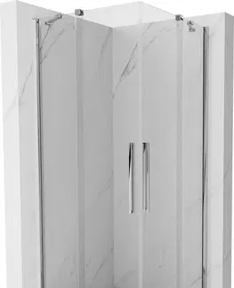 Sprchovacie kúty MEXEN/S - Velar Duo štvorcový sprchovací kút 90 x 90 cm, transparent, chróm 871-090-090-02-01