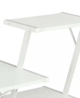 Pracovné stoly Písací stôl s policami drevotrieska / oceľ Dekorhome Biela / dub