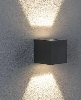 Vonkajšie nástenné svietidlá Paulmann Vonkajšie nástenné svietidlo Paulmann Cybo LED, 2 700 K, 8 x 8 cm, sivé