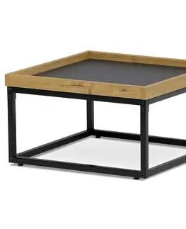 Konferenčné stolíky Konferenčný stôl s hranou a obvodovou podnožou, 53 x 53 x 30 cm