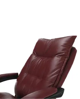 Kancelárske stoličky KONDELA Drake kancelárske kreslo s podrúčkami bordová / chróm