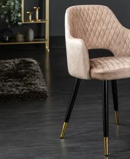 Stoličky - moderné LuxD 28546 Dizajnová stolička Laney ružový zamat