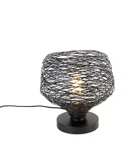 Stolove lampy Dizajnová stolná lampa čierna 26 cm - Sarella