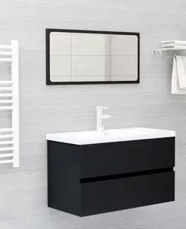 Kúpeľňové skrinky Skrinka pod umývadlo 80 cm Dekorhome Čierna