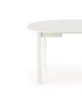 Jedálenské stoly HALMAR Ringo okrúhly rozkladací jedálenský stôl biela