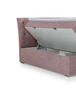 Postele NABBI Beneto 160 čalúnená manželská posteľ s úložným priestorom ružová (Soro 61)