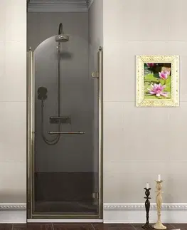 Sprchovacie kúty GELCO - ANTIQUE sprchové dvere 800mm, číre sklo, pravé, bronz GQ1380RC