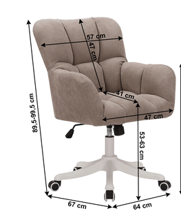 Kancelárske stoličky KONDELA Lorel kancelárske kreslo sivohnedá (taupe) / biela
