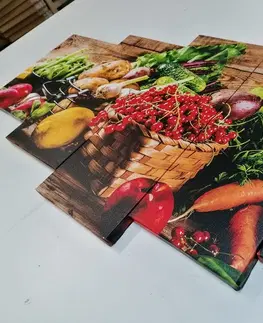 Obrazy jedlá a nápoje 5-dielny obraz čerstvé ovocie a zelenina