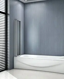 Sprchové dvere H K - Vaňová zástena päťdielna V5 120M, matný chróm, číre sklo SE-V5 120M