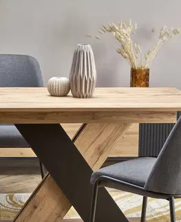 Jedálenské stoly HALMAR Xarelto rozkladací jedálenský stôl dub wotan / čierna