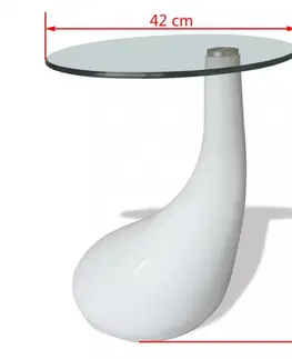 Sklenené Konferenčný stolík laminát / sklo Dekorhome Biela lesk