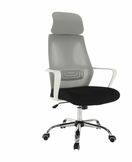 Kancelárske stoličky KONDELA Taxis kancelárske kreslo sivá / čierna / biela