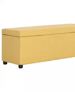 Lavice a stoličky Lavica s úložným priestorom látka Dekorhome Žltá