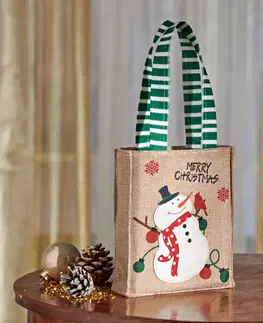 Vianočné dekorácie Vianočná darčeková taška "Snehuliak"