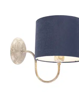Nastenne lampy Nástenná lampa s krytom 20 cm béžová s modrou - Combi Classic