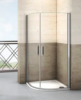 Sprchové dvere H K - Štvrťkruhová sprchová zástena LUREN S2 90 cm, číre sklo, R550 vrátane sprchovej vaničky z liateho mramoru SE- LURENS290 / SE- ROCKY-90Q