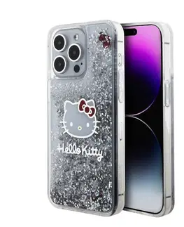 Puzdrá na mobilné telefóny Zadný krytHello Kitty Liquid Glitter Electroplating Head Logo pre Apple iPhone 15 Pro Max, transparentné 57983116908