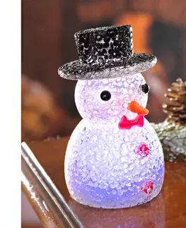 Drobné dekorácie a doplnky LED snehuliak
