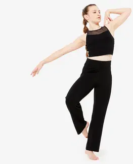 mikiny Dievčenský crop top na moderný tanec čierny