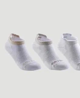 bedminton Detské nízke ponožky na tenis RS 160 3 páry biele