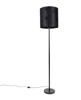 Stojace lampy Moderné stojace svietidlo čierne tienidlo čierne 40 cm - Simplo