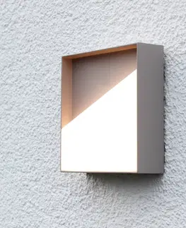 Vonkajšie nástenné svietidlá Eco-Light LED dobíjacie vonkajšie nástenné svetlo Meg, piesková farba, 15 x 15 cm