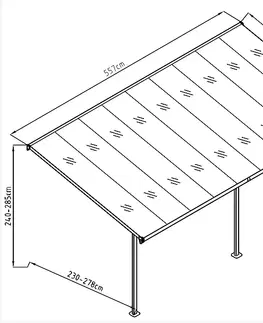 Pergoly a prístrešky Pergola 557 x 305 cm (čierna + transparentná polykarbonát)