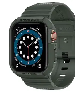 Príslušenstvo k wearables Ochranný kryt s remienkom Spigen Rugged Armor Pro pre Apple Watch 6/SE/5/4 (44mm), zelený