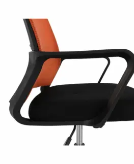 Kancelárske kreslá Kancelárska stolička, sieťovina oranžová/látka čierna, APOLO NEW
