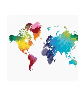 Kreatívne a výtvarné hračky ZUTY - Diamantové maľovanie (s rámom) - Farebná mapa sveta IV