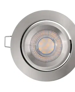 Zapustené svietidlá LEDVANCE LEDVANCE Simple Dim LED reflektor v sade 3 ks, nikel