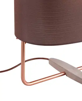 Lampy na nočný stolík Carpyen Stolová lampa Margot 55cm baklažánová medená sivá