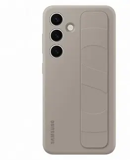 Puzdrá na mobilné telefóny Puzdro Silicone Grip Cover pre Samsung Galaxy S24, taupe EF-GS921CUEGWW