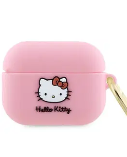 Slúchadlá Hello Kitty Liquid Silicone 3D Kitty Head Logo obal pre Apple AirPods Pro, ružové 57983116941