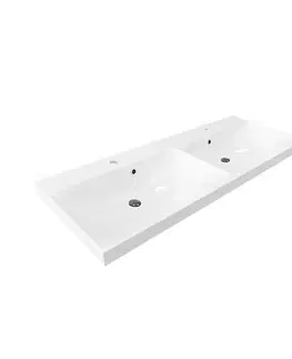 Kúpeľňový nábytok MEREO - Opto, kúpeľňová skrinka s umývadlom z liateho mramoru 121 cm, biela CN913M