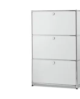 Dressers Kovový regál »CN3« s 3 výklopnými priehradkami, biely