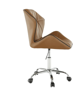 Kancelárske stoličky KONDELA Twist kancelárske kreslo hnedá camel / chróm